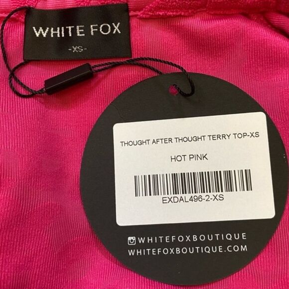 WHITE FOX Set Pink Terry Cloth 2 Piece Matching Top & Shorts Coverup Size XS - Picture 6 of 10